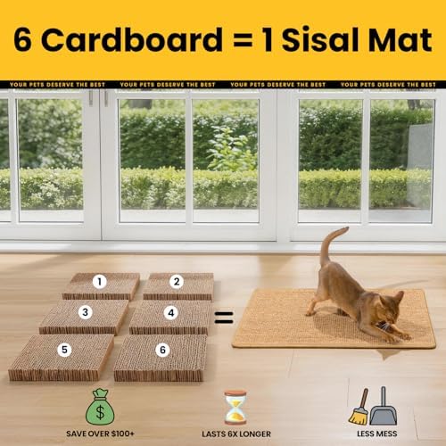 Conlun Cat Scratching Pad, 23.6x31.5in Sisal Mat Couch Protector - Image 3
