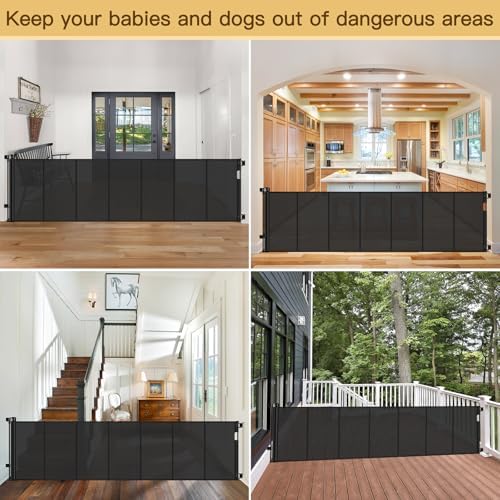 Reinforced Bottom 100 Inch Retractable Baby Gates Extra Wide Baby Gate - Image 6