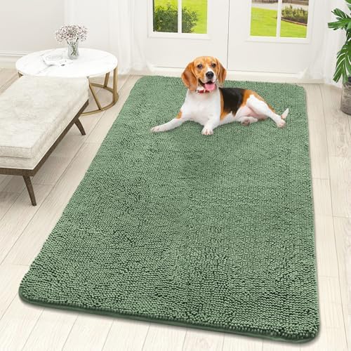 OLANLY Dog Door Mat for Muddy Paws 59x32, Super Absorbent Chenille Mud Mat by OLANLY