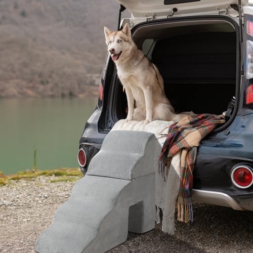 5-Step Pet Stairs for Dog, Curved Dog Stairs Ramp for High Beds 29.1" H - Image 2