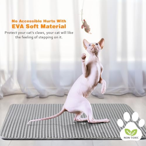 Cat Litter Mat 22"x30", Double Layer EVA litterbox Mat - Image 6