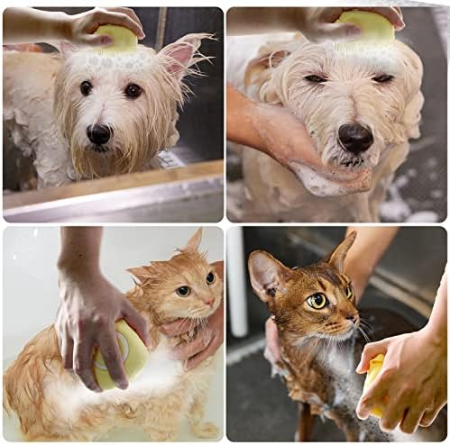 Pet Bath Brush Dog Shampoo Dispenser Dog Bath Brush Scrubber - Image 3
