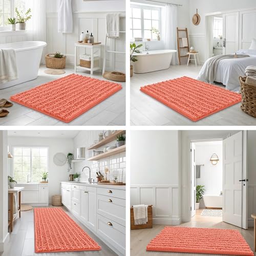 Smiry Bathroom Rugs 47X24, Extra Soft Rubber Backing Chenille Bath Mats - Image 7