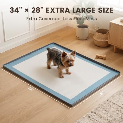 Dog Pee Pad Holder & Cat Litter Mat, L 34'' × 28'', Waterproof Floor Silicone - Image 2