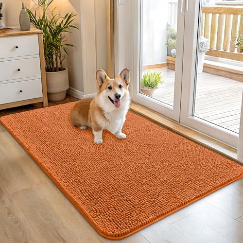 OLANLY Dog Door Mat for Muddy Paws 45x27, Super Absorbent Chenille Mud Mat by OLANLY