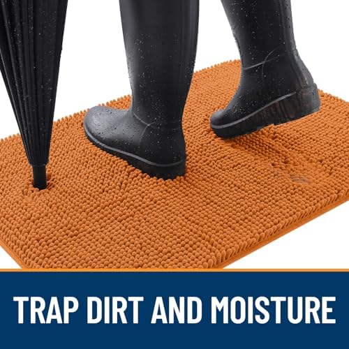 OLANLY Dog Door Mat for Muddy Paws 54x32, Super Absorbent Chenille Mud Mat - Image 2
