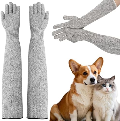Cat Gloves Bite Proof, Cat Grooming Supplies, 15.74 in Cat Mittens to Prevent by Unknown