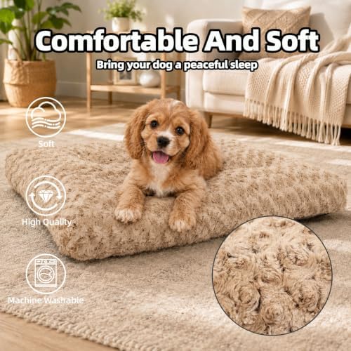 Dog Bed Medium Size, Plush Washable Pet Bed Mat, Dog Crate Bed 29"x21" - Image 3