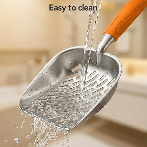Cat Litter Scoop, Large Long Handle Kitty Metal Scooper - Image 6