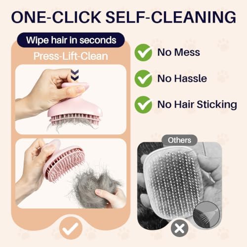 Dog Bath Brush for Grooming & Shedding, Self-Cleaning Pet Scrubber - Image 2
