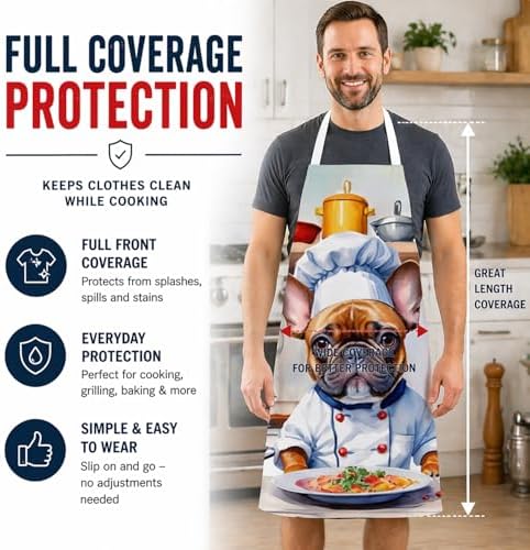 Caroline's Treasures French Bulldog The Chef Apron Cooking Kitchen Server - Image 3