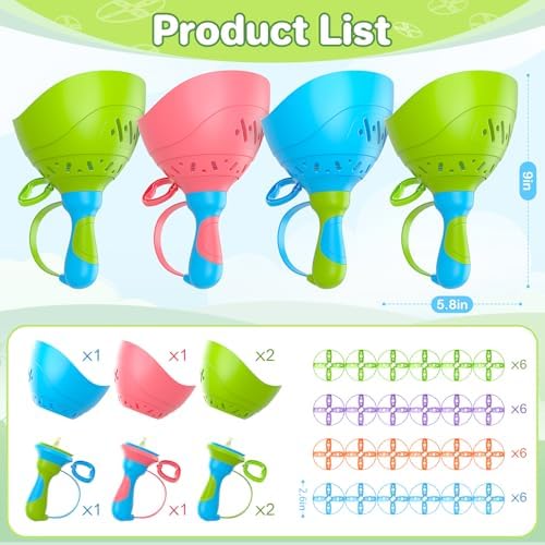 4 Pack Flying Disc Launcher Toy, Outdoor Toys Yard Gamesfor Kids Ages 4-8 - Image 4