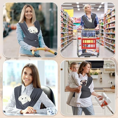 Dog Sling Carriers, Cat Wrap Carrier Chest, Front Facing Dog Sling, Hands Free - Image 6