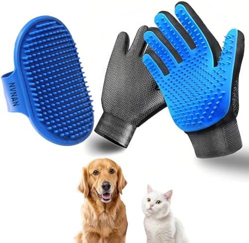 NVNAN Cat & Dog Grooming Glove and Curry Brush Set by NVNAN