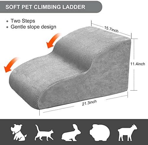 Dog Stairs for Small Dogs, High Density Foam Dog Ramp, Extra Wide Non-Slip Pet - Image 2