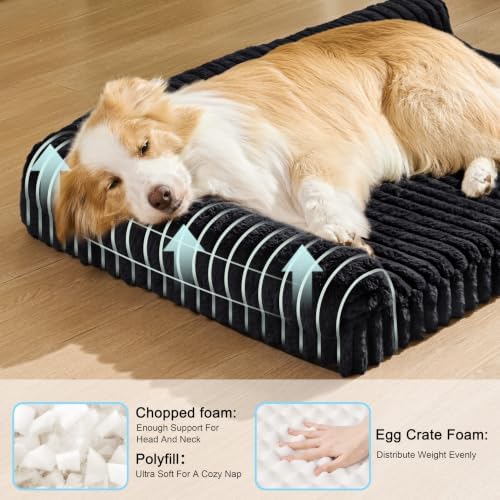 Orthopedic Large Dog Bed Furry Pet Bed, Washable Cover 36''X24'' - Image 4