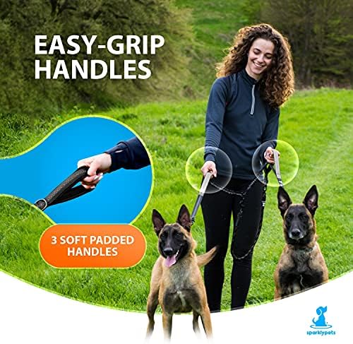 SparklyPets Double Dog Leash for 2 Dogs – Rope Bungee Dual Leash for Medium and - Image 3
