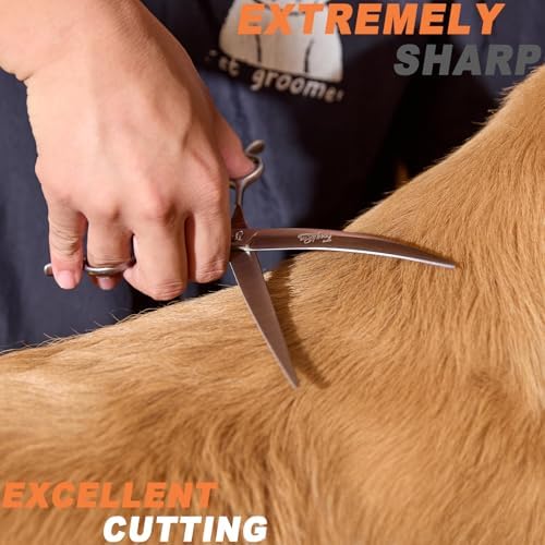 High-end Professional Dog Grooming Curved Scissors Pet Curved Shears 7 Inches - Image 6