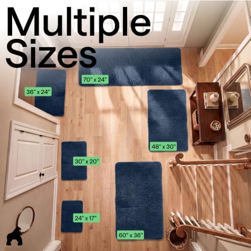 GORILLA GRIP SoakSTOPPER Dog Door Mat, Machine Wash and Dry, 48x30 Navy - Image 2