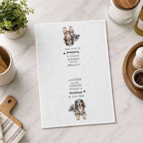 Dachshund Kitchen Towel, Funny Dapple Dog Lover Gift - Image 5