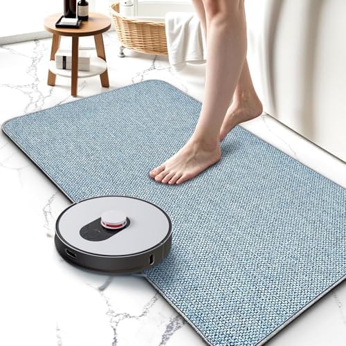 Upgraded Bath Mat 17x27Inch, Thin Bath Mats Rugs by HOMTEB
