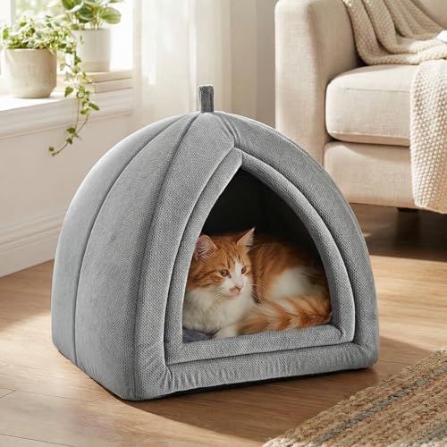 Amazon Basics Cat Bed Cave, 2-in-1 Foldable House - Image 4