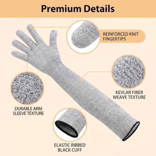 15.7 Inch Kevlar Anti-Bite Anti-Scratch Gloves, Flexible Arm Protection - Image 3