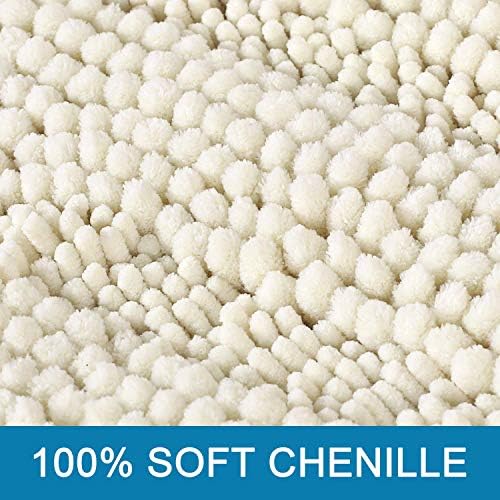 H.VERSAILTEX Bath Mats for Bathroom Non Slip Extra Thick Chenille Striped Bath - Image 3