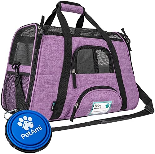 PetAmi Airline Approved Pet Carrier Cats & Small Dogs, Large Heather Purple by PetAmi