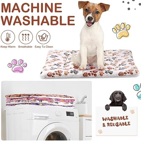Tuanse 4 Pack Soft Pet Bed Mat Small Dog Crate Fleece - Image 6