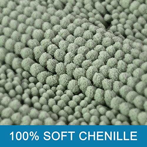 H.VERSAILTEX Bathroom Rugs Bath Mats Sets Super Absorbent Chenille Striped Bath - Image 3