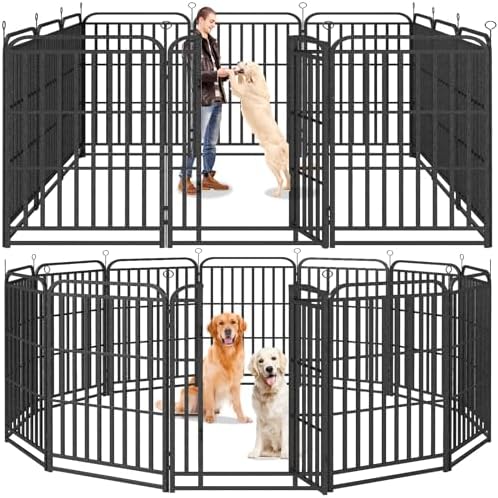 Kfvigoho Heavy Duty Dog Playpen 12 Steel Panels 47" Height by Committedtobetterpetlife