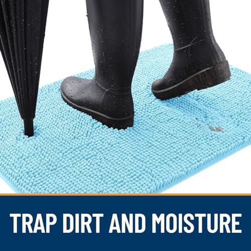 OLANLY Dog Door Mat for Muddy Paws 47x20, Super Absorbent Chenille Mud Mat - Image 2