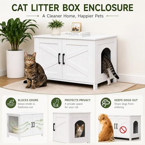 Homhedy 31.5" L Cat Litter Box Enclosure - Image 2
