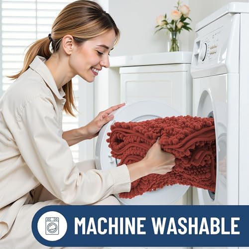 Smiry Bathroom Rugs 36X24, Extra Soft Rubber Backing Chenille Bath Mats - Image 6