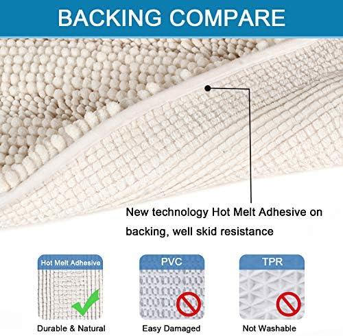 H.VERSAILTEX Bath Rugs for Bathroom Non Slip Bath Mats Extra Thick Chenille - Image 4