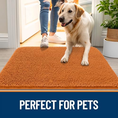 OLANLY Dog Door Mat for Muddy Paws 54x32, Super Absorbent Chenille Mud Mat - Image 6