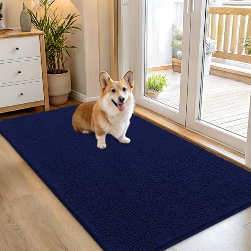OLANLY Dog Door Mat for Muddy Paws 54x32, Super Absorbent Chenille Mud Mat by OLANLY