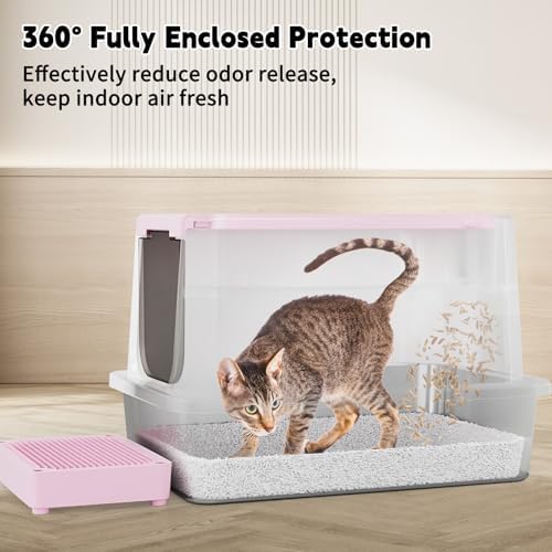 RIZZARI Stainless Enclosed Top Entry High-Sided: Large Covered Litter Box - Image 4