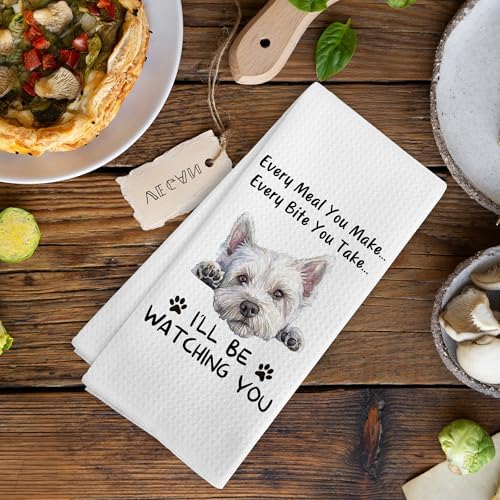 Funny Westie Dog Kitchen Towels Decor, West Highland White Terrier Westie Dog - Image 6