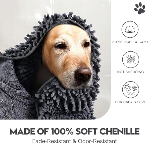 Newwiee 4 Pcs Large Dog Towels for Drying Dogs Microfiber Shammy - Image 4