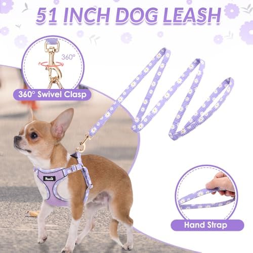 Lukovee Small Dog Harness and Leash Set, No Pull Lightweight Soft Mesh Vest - Image 5