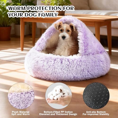 NOYAL Hooded Donut Bed, Calming Cave - Image 2