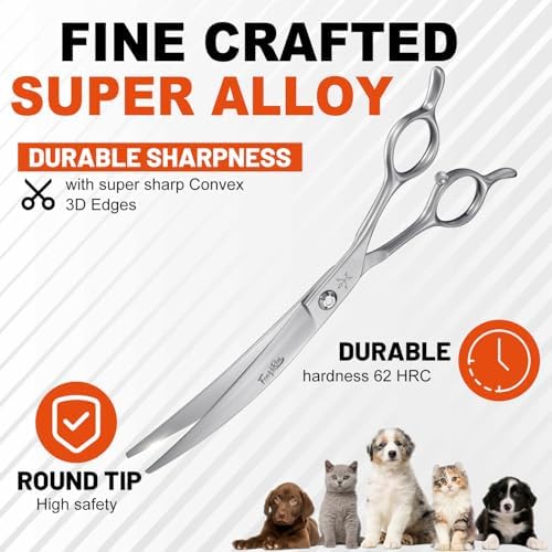High-end Professional Dog Grooming Curved Scissors Pet Curved Shears 7 Inches - Image 5