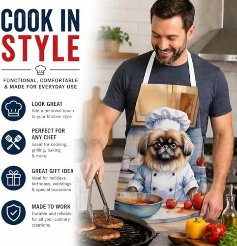 Caroline's Treasures Pekingese The Chef Apron Cooking Kitchen Server Baking - Image 2
