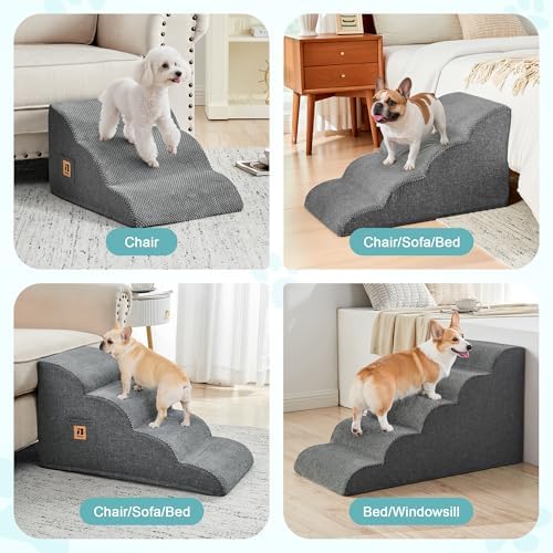 IFNOW Dog Stairs for Small Dogs 15.7''H, 4-Step Sturdy Dog Steps for Bed - Image 5