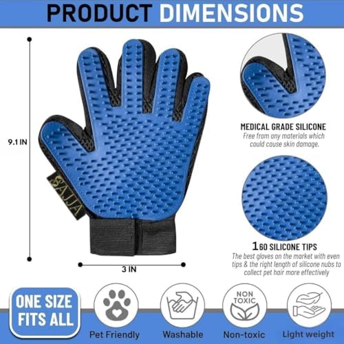 2-in-1 Pet Grooming Gloves 2-Pack – Double-Sided Deshedding & Pet Hair Remover - Image 5