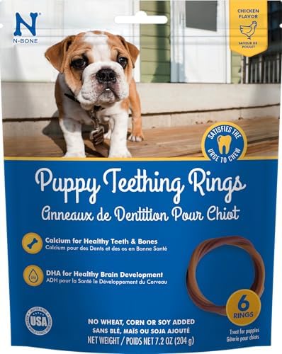 N-Bone Puppy Teething Rings, Chicken Flavor, Natural Puppy Teething Chews & by N-Bone