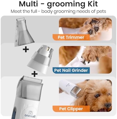 oneisall Dog Grooming Vacuum, 7 in 1 Grooming kit Tools - Image 5