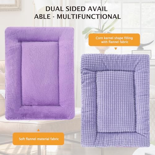 Reversible Dog Bed Mat with Plush and Corn Velvet, Soft Warm Pet Cushion - Image 4